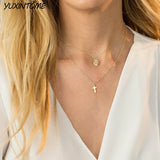 925 Silver Chain Cross Pendant Long Necklace Wedding Punk Charm Jewelry