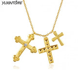 925 Silver Chain Cross Pendant Long Necklace Wedding Punk Charm Jewelry