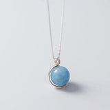 925 Silver Chain Natural Crystal Strawberry Aurora Pendant Necklace