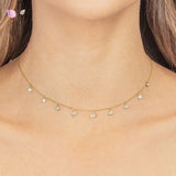 925 Silver Four Leaf Clover Necklace Crystal Pendant Choker