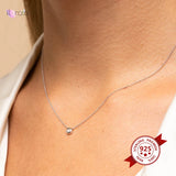 925 Silver Four Leaf Clover Necklace Crystal Pendant Choker