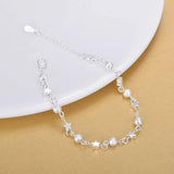 925 Silver Chain Ball Star Bracelet Fine Jewelry Women Party Accessory