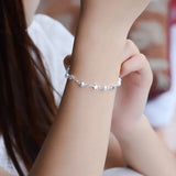 925 Silver Chain Ball Star Bracelet Fine Jewelry Women Party Accessory