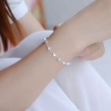 925 Silver Chain Hollow Ball Star Bracelet Fine Jewelry Party Accessory