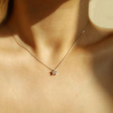 925 Silver Moon Star Crystal Pendant Necklace for Women Boho Jewelry