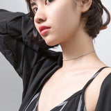 925 Sterling Silver Choker Necklace Punk Jewelry Women Platinum