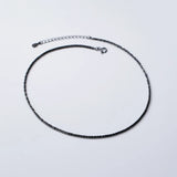 925 Sterling Silver Choker Necklace Punk Jewelry Women Platinum