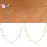 925 Sterling Silver Crystal Clavicle Chain Necklace for Women