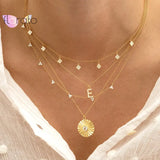 925 Sterling Silver Crystal Clavicle Chain Necklace for Women