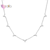925 Sterling Silver Crystal Clavicle Chain Necklace for Women