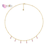 925 Sterling Silver Crystal Clavicle Chain Necklace for Women