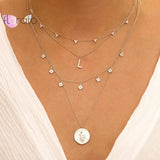 925 Sterling Silver Crystal Clavicle Chain Necklace for Women