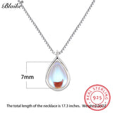 925 Silver Moonstone Water Drop Necklace for Women