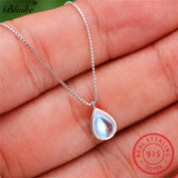 925 Silver Moonstone Water Drop Necklace for Women