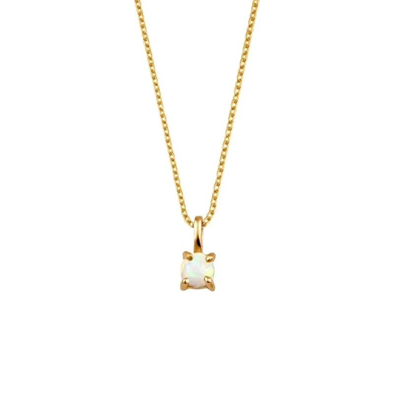 925 Silver Opal Pendant Multilayer Necklace for Women