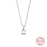 925 Silver Opal Pendant Multilayer Necklace for Women