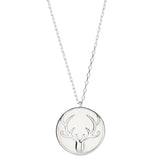 925 Silver Chain Necklace Shell Elk Pendant Female Jewelry Gift