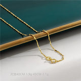 925 Silver Chain Necklaces 18K Plated Women Jewelry