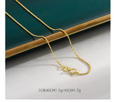 925 Silver Chain Necklaces 18K Plated Women Jewelry