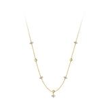 Sterling Silver Crystal Zirconia Clovers Pendant Necklace