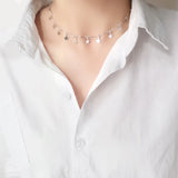 925 Silver Stars Pendant Necklace for Women Girl Gift