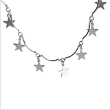 925 Silver Stars Pendant Necklace for Women Girl Gift