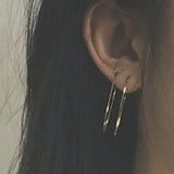 925 Silver Chain Pendant Earrings for Women Minimalist Dangle Ear Line Jewelry