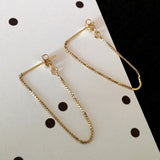 925 Silver Chain Pendant Earrings for Women Minimalist Dangle Ear Line Jewelry
