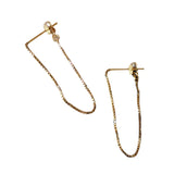 925 Silver Chain Pendant Earrings for Women Minimalist Dangle Ear Line Jewelry
