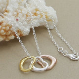 Sterling Silver Heart Pendant Necklace for Women Wedding Jewelry