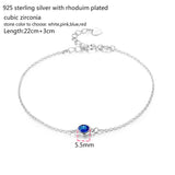 925 Silver CZ Charm Foot Jewelry Anklet Leg Bracelet