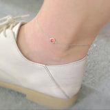 925 Silver CZ Charm Foot Jewelry Anklet Leg Bracelet