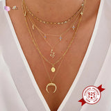 925 Silver Snake Necklace with Dangle Pendant for Women