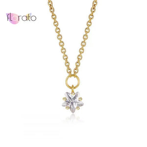 925 Silver Star Pendant Choker Necklace Clavicle Party Jewelry