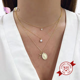 925 Silver Star Pendant Choker Necklace Clavicle Party Jewelry