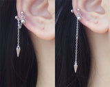 925 Sterling Silver Chain Stud Earring Original Zircon Snowman Ear Jewel