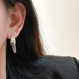 925 Silver Tassel Hoop Earrings Vintage Fine Jewelry