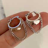 925 Silver Tassel Hoop Earrings Vintage Fine Jewelry