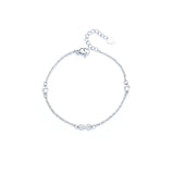 925 Silver Zircon Bowknot Bracelet Party Wedding Jewelry