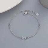 925 Silver Zircon Bowknot Bracelet Party Wedding Jewelry
