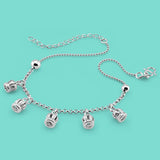 925 Sterling Silver Crown Pendant Anklet for Women
