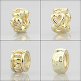 925 Sterling Silver Charm Heart Diamond Love Space Beads for Bracelet