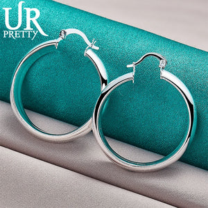 925 Silver Circle Earrings for Women Engagement Wedding Party