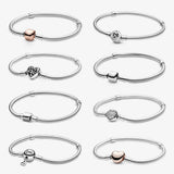 925 Sterling Silver Charm Bead Bracelet For Women Original Rose Charms Bracelets
