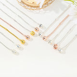 925 Silver Charm Bracelet Rose Heart Charms Bangles Gift