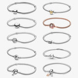 925 Silver Charm Bracelet Rose Heart Charms Chain Jewelry