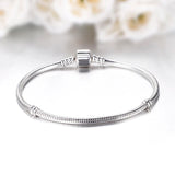 925 Silver Charm Bracelet Rose Heart Charms Chain Jewelry