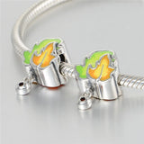 925 Silver Bracelet with Fiery Red Maple Leaves