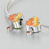 925 Silver Bracelet with Fiery Red Maple Leaves