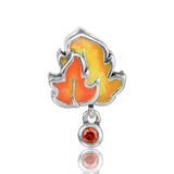 925 Silver Bracelet with Fiery Red Maple Leaves
